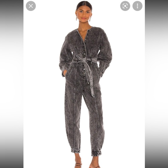 Ulla Johnson Atlas Onyx Denim Jumpsuit Size 0 - Picture 1 of 4